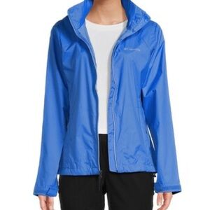 🆕 NWT Columbia Blue Packable Rain Utility Jacket Outdoor Waterproof Travel $70